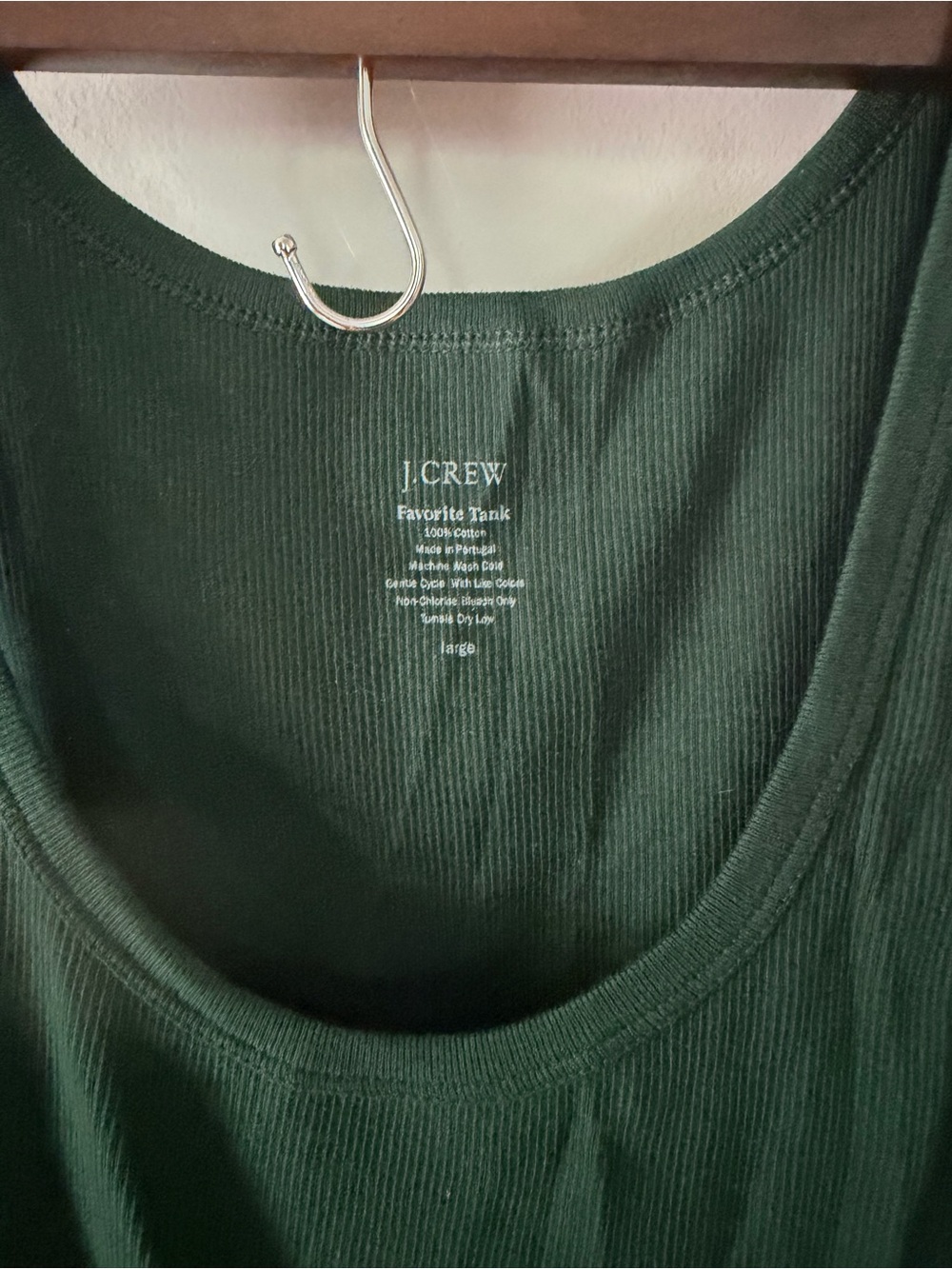 J.Crew Favorite tank Dark Green tank top -large -women’s. New with tags! - Picture 3 of 4